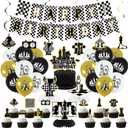 Chess Birthday Party Decorations - Chess Party Supplies including Happy Birthday Banner, Spirals, Cake Toppers, Table Centerpieces, Balloons (LQ)