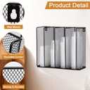 Wall Mount Portion Sauce Cup Lid Organizer 4 Compartments Iron Sauce Cup Dispenser Black Cup and Lid Holder Organizer Fits Cups Size 2 to 5.5 oz For Kitchen Counter Restaurant Coffee Bar 13x10x3.3 In