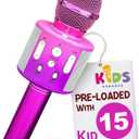 Move2Play, Kids Karaoke Microphone | Includes Pre-Loaded Songs & Bluetooth | Kids Birthday Party Gift | Toy for All Ages 2, 3, 4, 5, 6+ Year Old Girls, Boys & Toddlers (Pink/Purple)