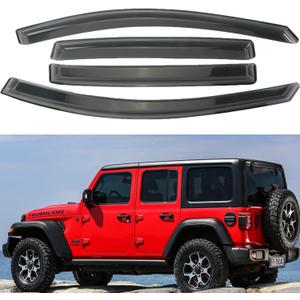 MUCO Rain Guards Visor Side Window Deflector 4Pcs for Wrangler JL 2018-2023;Gladiator 2020-2023-Rain Guards for Car Windows Visors,Car Accessories