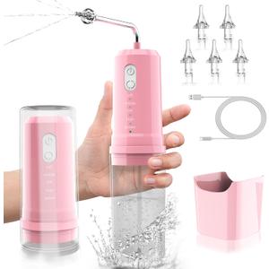 Ear Wax Removal, Electric Ear Cleaner with 4 Modes, Portable Ear Wax Cleaning Kit with Nozzles, Basin, IPX7 Waterproof, USB-C Charging Water Ear Irrigation Flushing System for Adult and Kid Pink