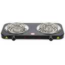 Compact and Portable Countertop Burner- Countertop Double Coiled Burner 2000 Watts Electric Hot Plate Temperature Controls Black