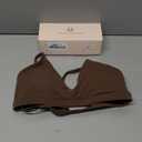 YEOREO Sports Bras for Women Strappy Padded Halter Ericie Open Back Light Impact Deep V Neck Yoga Workout Gym Tops S