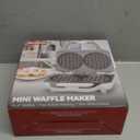 Double Mini Waffle Maker Machine, Chaffle Maker, Waflera Electrica, Small Waffle Iron for Waffles, Keto Chaffles, Hash Browns, Cookies, 4 Inch