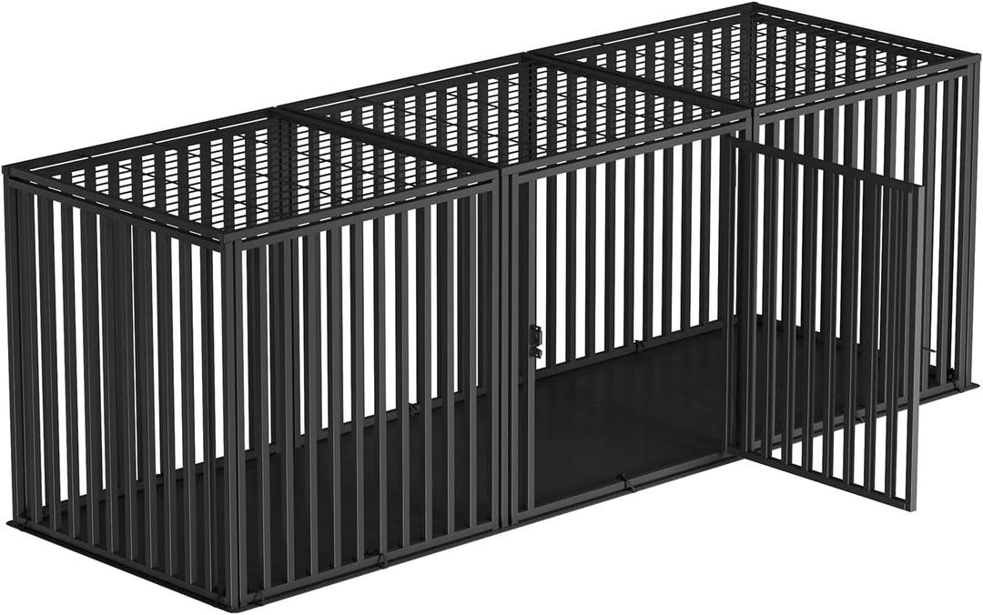 70" L x 28" H Extra Long Steel Tube Dog Crate with Mat Base, Heavy Duty Dog Crates for Large Dogs, Big Dog Cage, Dog Kennel, Puppy Dog Playpen with Top, Pet Cage, Indoor Outdoor, XXL