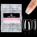 UNA GELLA Extra Short Square Nail Tips XS Short Square Gel Tips 216pcs Press On Nails Full Cover 12 Sizes Clear Fake Nails Extension for Home DIY Nail Salon Soft Gel Tips