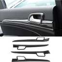 YOCTM Dashboard Panel Trim & Door Handle Cover Kit for Jeep Grand Cherokee 2014-2021, Carbon Fiber Look Interior Accessories, 7PCS Decorative Set, Black