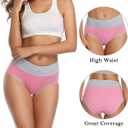 wirarpa Women's Cotton Underwear High Waist Stretch Briefs Soft Underpants Ladies Full Coverage Panties 5 Pack (XL)