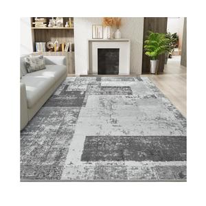 LOCHAS Rug for Living Room, Washable Soft Area Rugs for Bedroom 5x8, Abstract Carpet for Indoor Office Kids Dining Room Nursery Floor, Grey Geometric Vintage Home Decor, Non Slip, Pet Child Friendly
