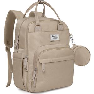 RUVALINO Diaper Bag Backpack-Multifunction Baby Travel Bag with Changing pad, Insulated Bottle Holders & Pacifier Case, Large Capacity, Waterproof, Clay