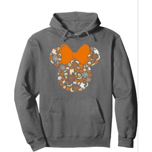Disney Minnie Mouse Halloween Ghosts Pumpkins Spiders Pullover Hoodie, S