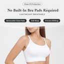 AMRIY Womens Sports Bras for Women Light Support Padded Workout Bras for Women Supportive Seamless Women's Wireless Yoga Bra (Black, L)