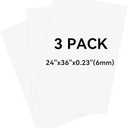 Pack of 3 White Foam Board 24"x36", 0.23" Thick Foam Core Board for Projects, White Poster Board for Painting, Displaying, and Craft Projects