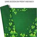 St Patricks Day Placemats Set of 4 18x12 Inch Clover Irish Shamrock Linen Place Mat Heat-Resistant Washable Wipeable Lucky Green Table Mat for Party Kitchen Dining Home Decor