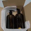 32 Ounce Glass Pump Dispenser Bottle, Large Amber Container with Pump for Shower and Bath Shampoo Soap Conditioner Lotion - 1 Liter Shower Bottles- by Kitchentoolz