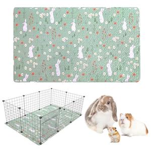 kathson 59" L x 27.5" W Rabbit Cage Liners Washable Rabbit Floor Mat Reusable Bunny Rug Super Absorbent Guinea Pig Carpet Anti-Slip for Hamsters Ferrets Hedgehog Chinchilla All Small Animals