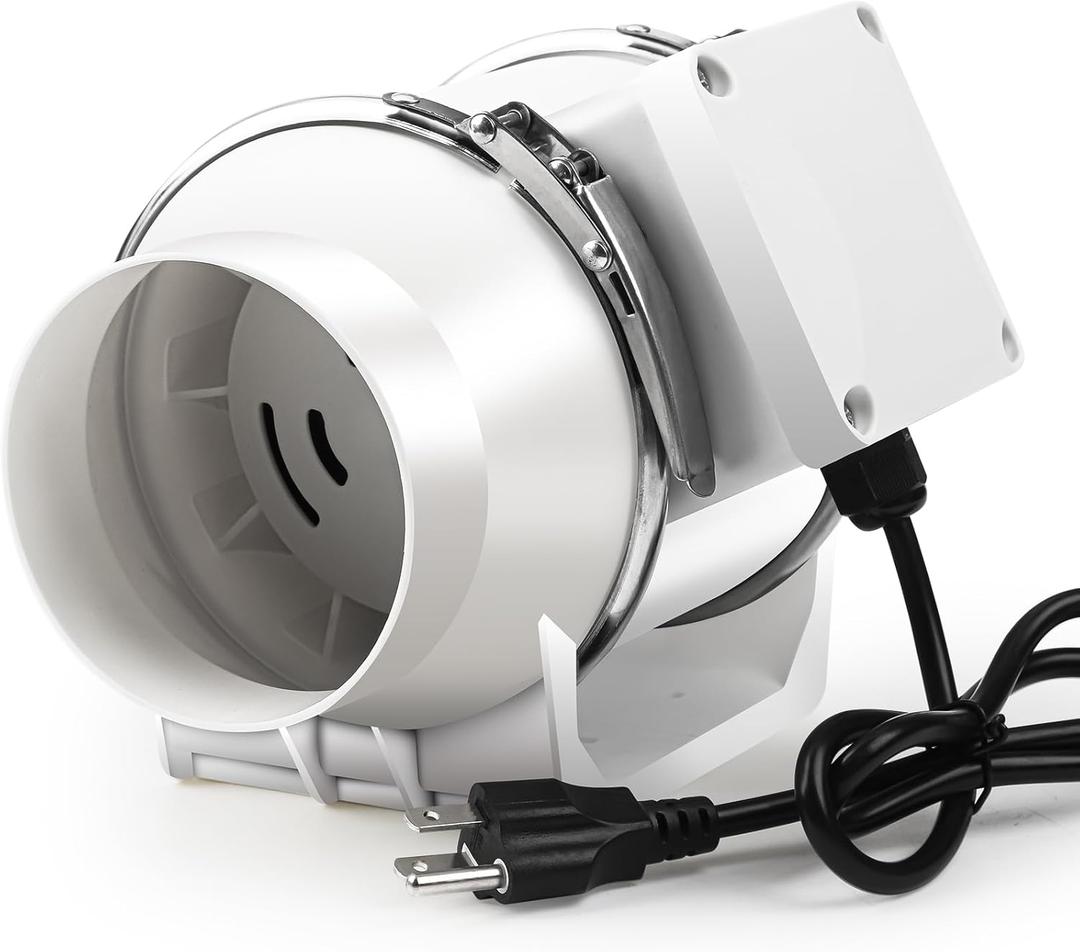 Duct Fan, 6 Inch Inline Fan 390 CFM Duct Fans, Inline Ventilation Exhaust for Basement, Bathroom, Kitchen, Grow Tent, Hydroponics, Offices, Restaurant, Factory or Warehouse