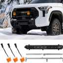 Front Bumper LED Grille Lights,3PCS Amber Grille Lights Insert,1PCS White Light Bar Set fit for Toyota Tundra for TRD Pro 2022 2023 2024,LED Grille Light Assembly