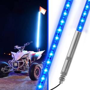 4ft LED Blue Whip Light for Truck, 1PCS 12V Buggy LED Whips 1.2M LED Whip Antenna Light for Can Am Maverick X3 Sand Dune Buggy UTV ATV 2020 Polaris RZR XP 4X4, IP68 Waterproof