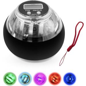 Curaball Hand Exerciser, Gyro Ball Wrist Exerciser, Torque Ball Hand with Counter & Light