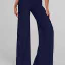 PRETTYGARDEN Women's Wide Leg Palazzo Pants 2026 Dressy Casual Lounge Workout Sweatpants High Waisted Trousers (Blue, XS)