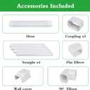 5" 17Ft PVC Decorative Line Set Cover Kit for Ductless Mini Split Air Conditioners 17FT Line Set Cover for Heat Pump System and Central AC(Total Length 17Ft), White