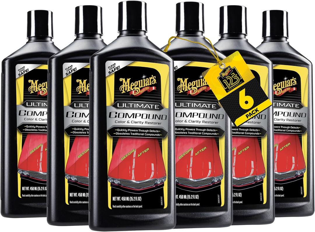 Meguiar's Ultimate Compound 6 Pack - for Metals, Painted Surfaces, Plastics - Fine Zirconia Alumina