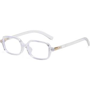 AIEYEZO Retro Rectangular Blue Light Glasses Women Men Fashion Small Square Frame Computer Gaming Glasses (Clear)