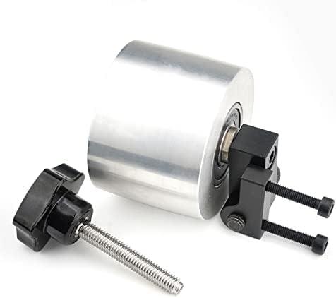 Belt Grinder Adjustable Driving Wheel, 68 * 50mm Belt Grinder Deviation Adjustment Fully Aluminum Active wheel With Two Bearings for Belt Grinder Machine Woodworking 1000 RPM/min