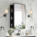 Medicine Cabinet 20 x 28 Inch, Black Bathroom Medicine Cabinet with Mirror,Metal Beveled Mirror, Adjustable Shelves, Recessed or Wall Mount, Sturdy & Solid, Bathroom Mirror with Storage