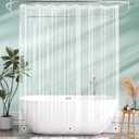 AmazerBath Long Shower Curtain Liner with 3 Magnets, 72x80 Clear Shower Curtain Liner Tall, Waterproof Plastic Shower Liner, Lightweight PEVA Shower Curtain with 12 Rustproof Metal Grommets