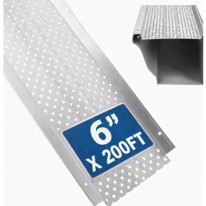 Elecoman Gutter Guard,6" Aluminum Leaf Filter Gutter Cover,50 PCS Total Length 200FT,Raptor Gutter Guards,Easy DIY Leaf Guards for Gutters Fits Any Roof or Gutter Type