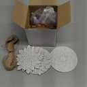 Weekgrat 24 Pcs 4 Inch Sand Painting Mandala Coloring Craft Kits Animal Wooden Sand Art with 12 Colored DIY Valentine Self Adhesive Painting for Party Gifts Fun Home Activities