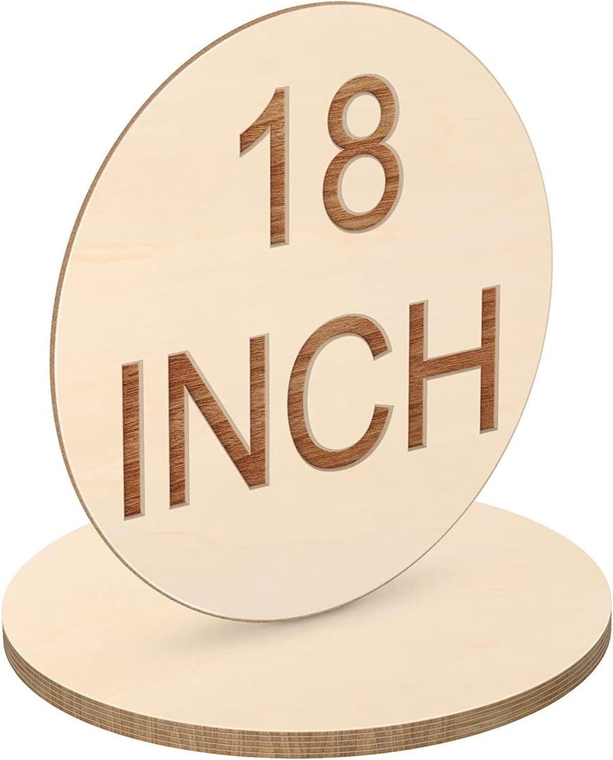 Jetec 18 Inch Round Wood Circles Unfinished Wood Circles for Crafts, Door Hanger, Pyrography and Painting (20 Pieces)