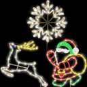 Christmas Window Silhouette Lights Decorations - 16in Pack of 3 USB Waterproof Sign Lighted Colour Snowflake Reindeer Santa Claus for Holiday Indoor Wall Door Glass Decorations