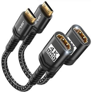JSAUX Mini HDMI to HDMI Adapter 2Pack, Mini HDMI Male to HDMI Female Cable with 4K 60Hz HDR 3D 18Gbps, Compatible with Camera, Camcorder, Graphics Card, Raspberry Pi Zero W,Laptop,Tablet-Black JSAUX Mini HDMI to HDMI Adapter 2Pack, Mini HDMI Male to HDMI Female Cable with 4K 60Hz HDR 3D 18Gbps, Compatible with Camera, Camcorder, Graphics Card, Raspberry Pi Zero W,Laptop,Tablet-Black