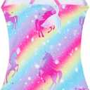 Girls Bathing Suits UPF 50+ Swimsuits Quick-Dry Cross-Strap for Toddlers & Kids 3-12T Sleeveless Sun Protection