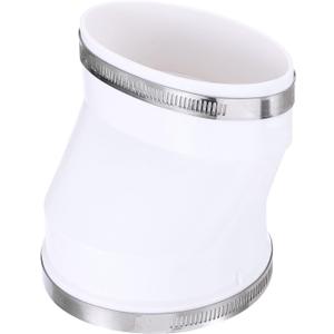 PATIKIL Duct Adapter Round to Oval, Oval Recessed Dryer Vent Hose Connector Adapter with Stainless Steel Clamp for Air Exhaust Ventilation System, White