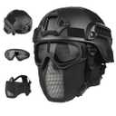Airsoft Helmet, Black Tactical Helmet, Airsoft Mask Mesh, Elastic Balaclava Mask, Anti Fog Airsoft Goggles, Tactical Full Face Protection, Airsoft Accessories, Military Gear