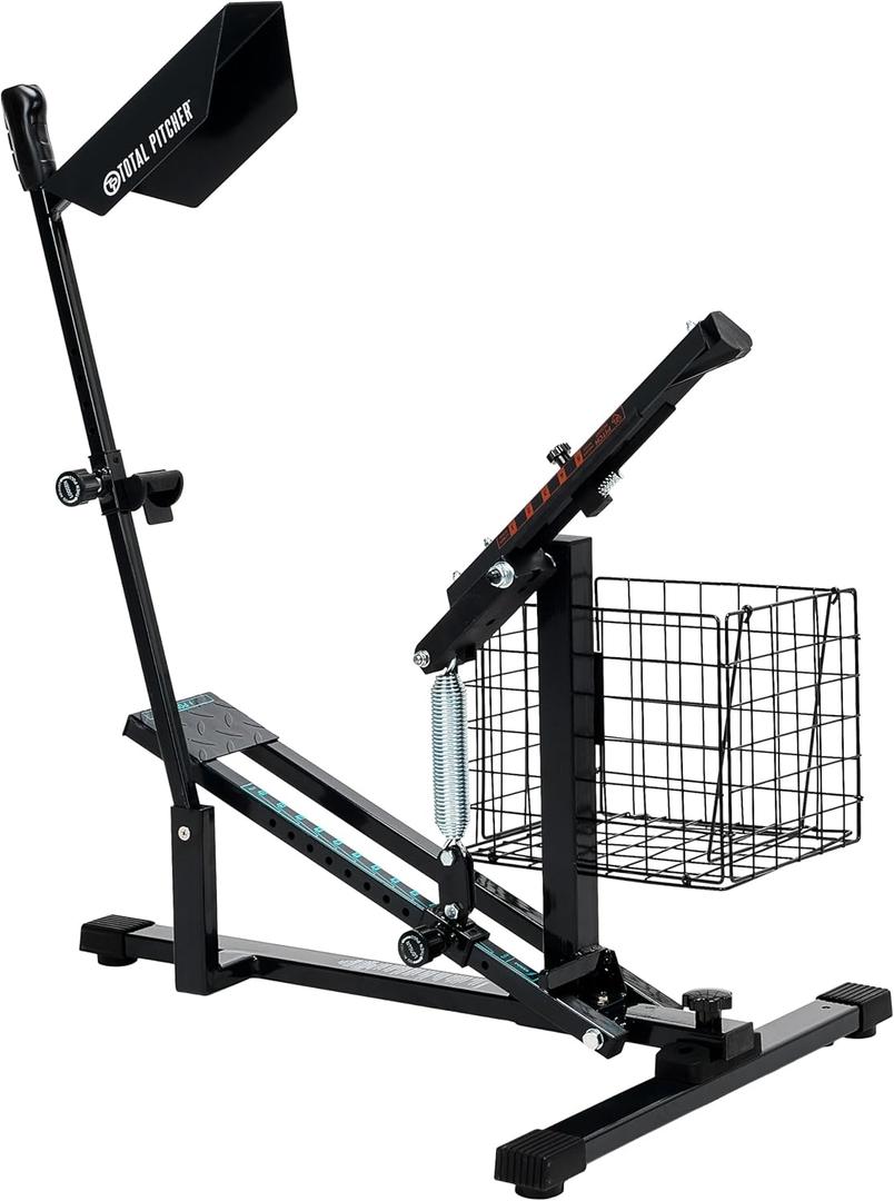 Franklin Sports Total Pitcher Baseball + Softball Training Aid - Pitching Machine + Ball Launcher for Batting + Fielding Practice - Spring Loaded Portable Pitching Machine for Backyard + Batting Cage