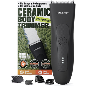 Manspot Body Hair Trimmer for Men, Groin Hair Trimmer Ball Shaver Replaceable Ceramic Blade Heads Waterproof