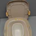 usbettas 3 in 1 Potty Training Toilet, Dinosaur Toddler Potty Training Seat for Boys Girls with Comfortable Cushion, Easy-to-Clean and Anti-Slip Potty Training Step Stool for Toilet (Beige)