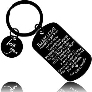 To My Love Anniversary Keychain for her him, Valentines Anniversary Birthday Meaningful Gifts for Boyfriend Girlfriend Husband Wife. Greeting Card Love Keyring for Men Women Lover Soulmate3