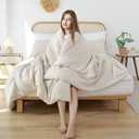 ROSGONIA King Size Comforter Set Beige, 3pcs (1 Boho Comforter & 2 Pillowcases) All Season Bedding Soft Lightweight Bedspread Cozy Blanket Quilt