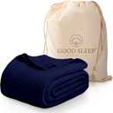 Good Sleep Premium Cotton Bedding - Waffle Weave King Size Throw Blanket, 100% Cotton - Navy Blue (King / California King (104" x 90"))