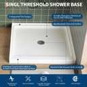 36" x 36" Center Drain Shower Pan - Slip-Resistant Acrylic Shower Base with Single Threshold, Solid ABS Construction for Easy DIY Installation & Remodel, White
