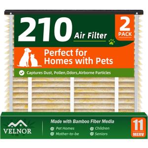 2Pack 210 Filter Replacement for Aprilaire US Patented Naturally Bamboo Kun | Patented Bamboo Kun Technology, Natural Bamboo Freshness, Moisture Protection, Advanced Odor Control, 20x25x4, Merv 11