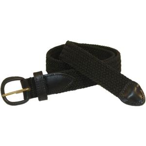 Thomas Bates Miami Braided Elastic Belt (S (30-32), Black)