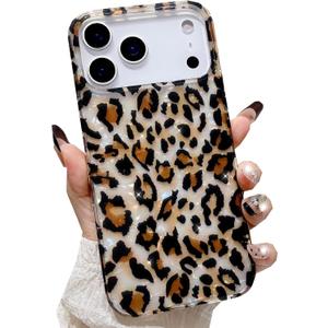 Changjia for iPhone 17 Pro Max Leopard Print Case,Cute Luxury Sparkle Translucent Clear Vintage Cheetah Print Soft TPU Silicone Protective Phone Case for Girls Women for iPhone 17 Pro Max 6.9",Cheetah