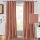 H.VERSAILTEX Linen Curtains 84 Inch Length for Living Room 2 Panel Set Neutral Modern Farmhouse Window Privacy Linen Fabric Drapes for Farmhouse Window Treatment Curtains, 52 x 84 - Terracotta